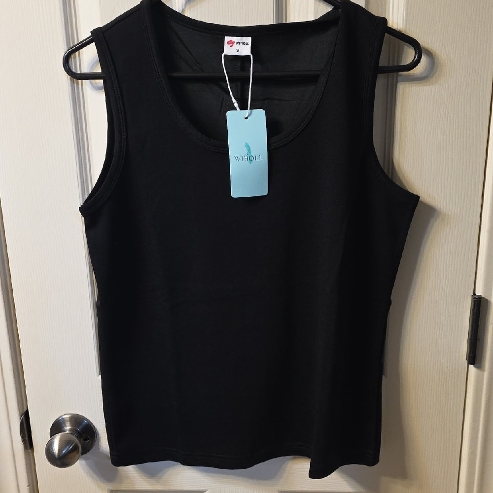 Wiholl Women's Classic Black Tank Top